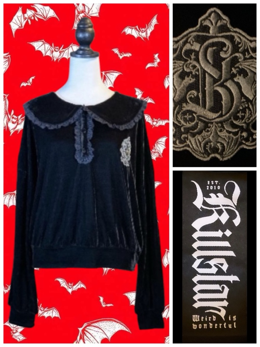 KILLSTAR NWT Gothic Whimsigoth Victorian Dollette Coquette Dark Academia Top 16